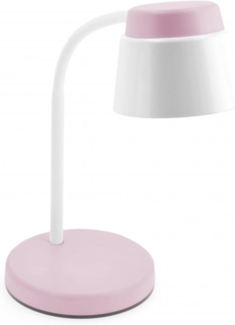 GTV Schreibtischlampe Helin, 350 Lumen, Leselicht 4000k, LED-schreibtischlampe, Nachttischlampe, Tischlampe, mit 150 cm Stromkabel, Rosa, stabil & modern