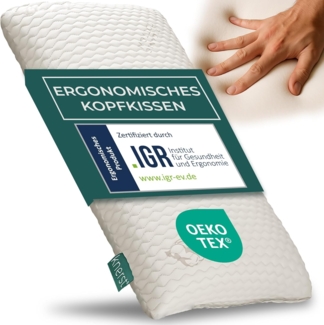 KNERST Nackenstützkissen Memory Foam Kissen, Füllung: 100% CosyPUR Gelschaum, Kopfkissen für ultimativen Komfort in jeder Schlafposition