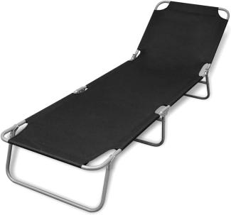 vidaXL Klappliege Pulverbeschichteter Stahl Schwarz 41478