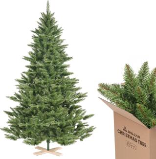 Salcar Künstlicher Weihnachtsbaum Tannenbaum Künstlich mit Holzständer Weihnachtsbaum Klapp-Schirmsystem, Nordmanntanne, 180 cm mit 560 Zweigen