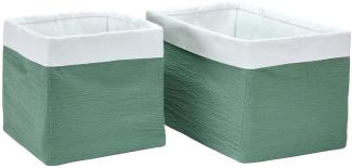 KraftKids Stoff-Körbchen in Doppelkrepp Grün Jade, Aufbewahrungskorb für Kinderzimmer, Aufbewahrungsbox fürs Bad, Größe 20 x 20 x 20 cm