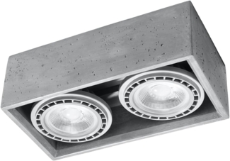 Deckenleuchte, Beton Grau, 2-flammig, L 27 cm