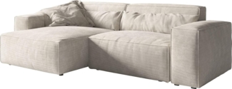 Ecksofa Sirpio XL 270x170 cm Cord Beige Recamiere variabel