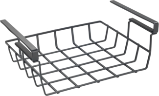 WENKO Einhängekorb Modell Klea Schwarz, offener Drahtkorb aus Metall für Regale, Küchen- oder Kleiderschränke