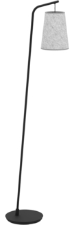 Eglo 43987 Stehleuchte ALSAGER Stahl schwarz, Filz grau E27 1X40W L:50. 5cm B:21cm H:170cm mit Fußtrittschalter