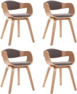 vidaXL Esszimmerstühle 4 Stk. Bugholz und Taupe Stoff 3054822