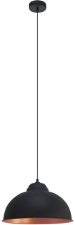 Eglo 49247 Hängeleuchte Truro 2 Stahl schwarz, kupfer E27 1X40W H:110cm Ø37cm dimmbar
