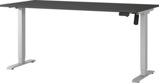 Germania Schreibtisch 8024-640, in Graphit/Silber, elektr. höhenverstellbar, 160 x 119 x 80 cm (BxHxT)