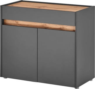 Schuhschrank Center in grau matt und Eiche Wotan 80 cm