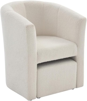 Vente-unique - Lounge-Sessel & Hocker - Bouclé-Stoff - Weiß - JOVANA