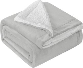 Mixibaby Hochwertige Wohndecken Kuscheldecken, extra Dicke warm Sofadecke/Couchdecke, Größe:150 cm x 200 cm, Farbe:Silber