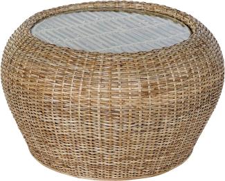 DKD Home Decor Beistelltisch DKD Home Decor Kristall Rattan (82 x 82 x 48 cm)