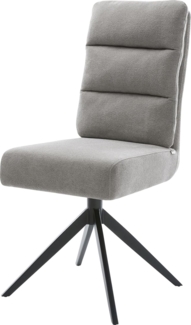 Drehstuhl Pela-Flex Strukturstoff Soft Grau Kreuzgestell breit Schwarz 360° drehbar Wippfunktion Taschenfederkern