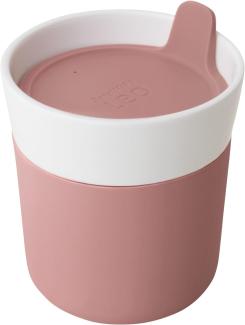 Berghoff 3950136 Reisebecher, Porzellan, 0,25 l, Rosa,Weiß