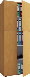 VCM Büroschrank Lona 914115 Buche B. 70 x H. 184 x T. 40 cm