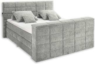 Stella Trading DENVER 6 Boxspringbett 180x200 mit Bettkasten, Schlamm - Bequemes Doppelbett mit 7-Zonen Federkern Matratze und Topper - 202 x 123 x 240 cm (B/H/T)