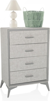 hjh LIVING Kommode Skuffy Platzsparend mit 4 Schubladen, Stabiles Metallgestell, Einfacher Aufbau, 60 x 35,5 x 90 cm, Grau