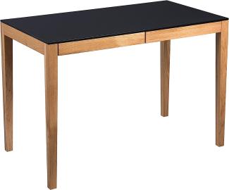 M2 Kollektion Petersson Schreibtisch, Holz, braun, schwarz, B/H/T = 110 x 75 x 60 cm