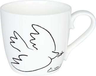 Könitz Picasso La Colombe De La Paix Becher, Kaffeebecher, Kaffeetasse, Kaffee Tasse, Teetasse, Porzellan, Weiß / Schwarz, 425 ml, 11 2 057 0210