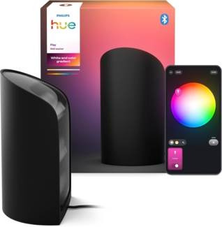 Philips Hue Play Smart Wall Washer Schwarz, Weiß & Farblicht mit ColorCast-Technologie, Bluetooth-kompatibel, Sprachsteuerung mit Alexa, Apple Home & Google Assistant, 1er Pack