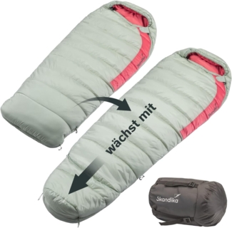 Skandika Mumienschlafsack, Indoor, Nylon-Ripstop, Packsack, wasserabweisend, 3-4 Jahreszeiten