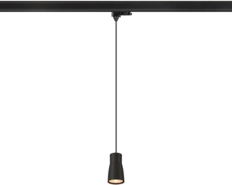 SLV PURI 2.0 Dome, 3~ Pendelleuchte, GU10, Pendellänge 200cm, 1x max. 6W, schwarz - Leuchten mit 3 Phasen Adapter 230V