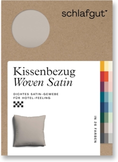 Schlafgut Woven Satin Bettwäsche|Kissenbezug einzeln 80x80 cm| sand-mid