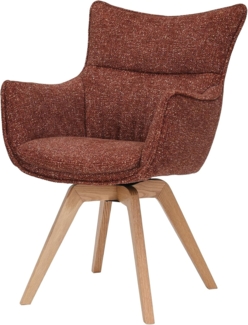 riess-ambiente Drehstuhl VOGUE rost braun/natur - Strukturstoff, Eiche, 360° drehbar, Armlehne (Einzelartikel, 1 St), moderner Polsterstuhl - ideal für Ess-, Arbeits-, Wohnzimmer & Büro