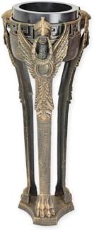 Casa Padrino Barock Garten Deko Blumentopfständer Antik Messing Ø 31,5 x H. 80 cm - Gusseisen Pflanzentopfständer im Barockstil - Barock Garten Deko - Barock Terrassen Deko Accessoires