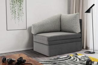 DOMO Collection Delta Sofa, Schlafsofa, Schlafsessel, Gästebett, tiny couch, Ecksessel, anthrazit, 116x81x83 cm