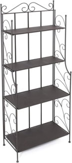 großes Metallregal mit 4 Böden, schwarz, im Antik Design