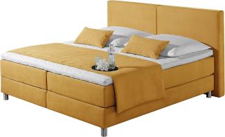 Maintal Boxspringbett Metropol, 160 x 200 cm, Strukturstoff, 7-Zonen-Kaltschaum Matratze h3, gelb