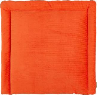 KraftKids Wickelauflage in Cord Breitcord Orange Reinorange, Wickelunterlage 60x70 cm (BxT), Wickelkissen