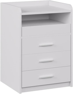Vicco Nachttisch Weiß 45 x 64 cm mit 3 Schubladen, Edis
