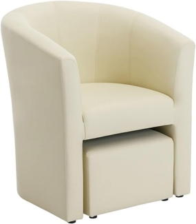 Vente-unique - Lounge-Sessel & Hocker - Kunstleder - Beige - JOVANA
