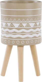 Blumentopf mit Beinen MILINA Keramik 30 cm Beige