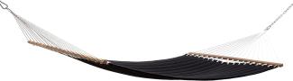 Grasekamp Stabhängematte 200 x 140 cm gepolstert Schwarz Hängematte Hammock Mehrpersonen 160 Kg Sc