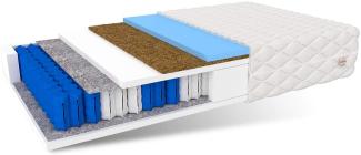 FDM RODOS Taschenfederkernmatratze 80x200 7-Zonen Matratze Kokos-Einlage 22 cm Höhe Härtegrad H2/H3 Zweiseitig Hochelastischer Schaum HR Polyurethanschaum Polyester Öko-Tex