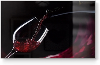 DEQORI Schneidebrett 'Rotwein ins Glas gegossen', Glas, Platte Frühstücksbrett Schneideplatte