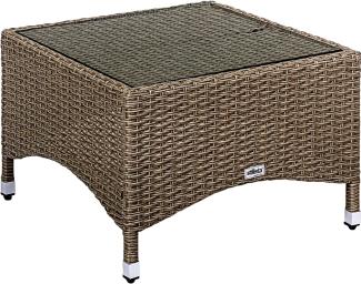 STILISTA® Beistelltisch Polyrattan eckig 58x58 cm, creme