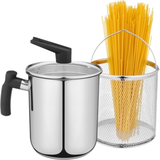 Navaris Dampfgareinsatz 3,4L Pasta Multi-Kochtopf - Integriertes Abtropfsieb & Frittierkorb, (1-tlg)
