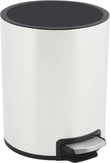 Spirella Kosmetikeimer 5 Liter Edelstahl mit Absenkautomatik und Inneneimer "Riku" Badezimmer Mülleimer Softclose Abfalleimer weiß