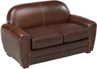 Vente-unique - Ledersofa Vintage 2-Sitzer - Braun - BAUDOIN