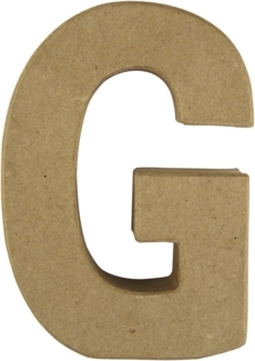 Pappmaché Buchstabe G FSC Recycled100%, 15x10,5x3cm