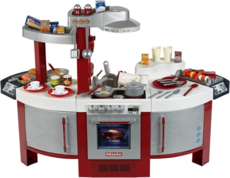 Theo Klein 9125 Miele Küche No. 1, beidseitig bespielbare Kinderküche, Kochplatte mit Sound und zahlreichem Zubehör