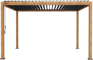 Leco Lamellenpergola "DELUXE", holzoptik, 4 x 3 x 2,50 m (L x B x H)