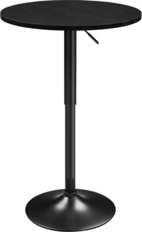 Yaheetech Bartisch Runder Stehtisch Bistrotisch 360° Drehbar Höhenverstellbar 69,5–91 cm, Ø 60cm Partytisch aus Metall für Zuhause/Klub/Pub, Full Schwarz