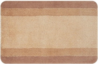 spirella Badematte | kuscheliger Hochflor | Rutschfester Badvorleger | viele Größen | waschbar 40° | 120x70 cm | Beige