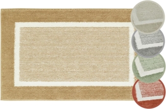 Andiamo Badematte Maui, Höhe 15 mm, rutschhemmend beschichtet, fußbodenheizungsgeeignet, Polyester, rechteckig, 2er-Set 40x60 cm / 60x100 cm, gestreift, mit Bordüre, auch als 2er Set erhältlich