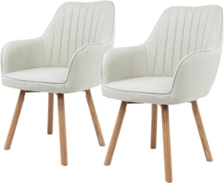 holz4home® Esszimmerstuhl 2er Set I Gepolsterter Wohnzimmerstuhl mit Beinen aus Eichenholz